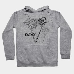 Daffodil line drawing Hoodie